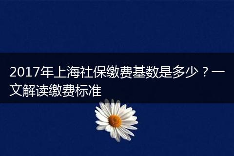 2017年上海社保缴费基数是多少？一文解读缴费标准