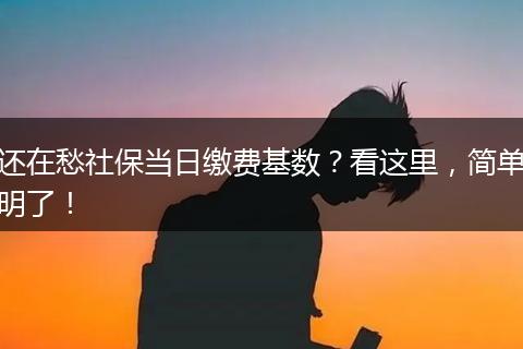 还在愁社保当日缴费基数？看这里，简单明了！