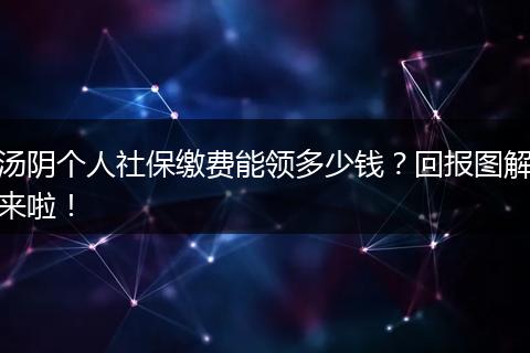 汤阴个人社保缴费能领多少钱？回报图解来啦！