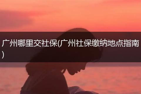 广州哪里交社保(广州社保缴纳地点指南)