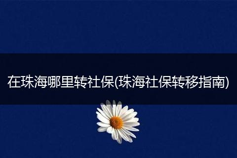 在珠海哪里转社保(珠海社保转移指南)