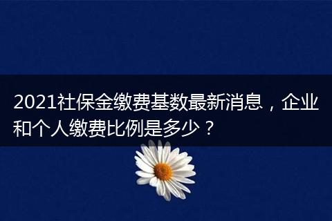 2021社保金缴费基数最新消息，企业和个人缴费比例是多少？