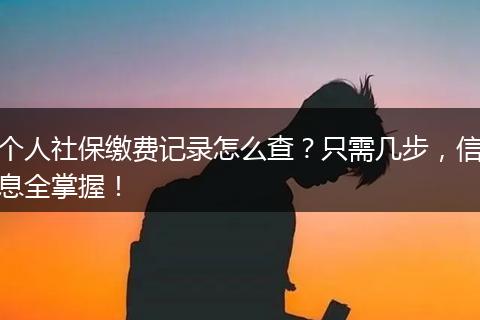 个人社保缴费记录怎么查？只需几步，信息全掌握！