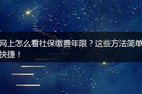 网上怎么看社保缴费年限?这些方法简单快捷!