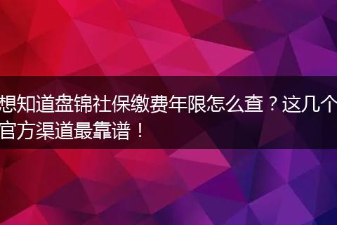 想知道盘锦社保缴费年限怎么查？这几个官方渠道最靠谱！