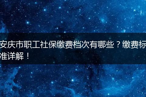 安庆市职工社保缴费档次有哪些？缴费标准详解！