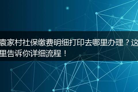 袁家村社保缴费明细打印去哪里办理？这里告诉你详细流程！