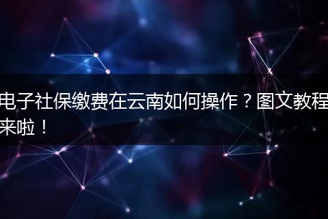 电子社保缴费在云南如何操作？图文教程来啦！