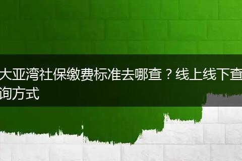 大亚湾社保缴费标准去哪查？线上线下查询方式