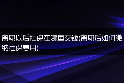 离职以后社保在哪里交钱(离职后如何缴纳社保费用)