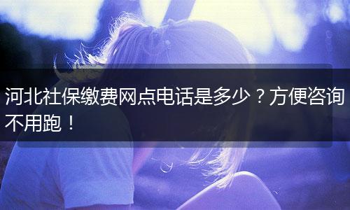 河北社保缴费网点电话是多少？方便咨询不用跑！