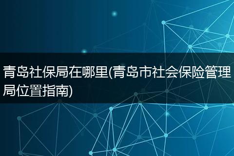 青岛社保局在哪里(青岛市社会保险管理局位置指南)