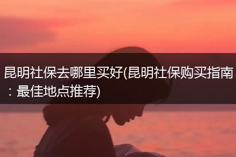 昆明社保去哪里买好(昆明社保购买指南:最佳地点推荐)