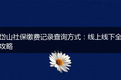 岱山社保缴费记录查询方式：线上线下全攻略