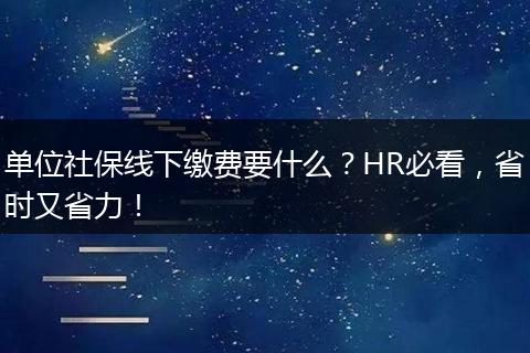 单位社保线下缴费要什么?HR必看,省时又省力!