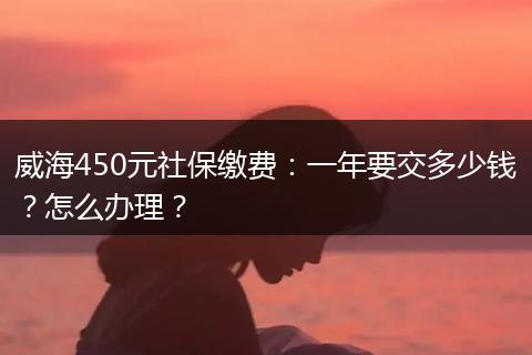 威海450元社保缴费：一年要交多少钱？怎么办理？