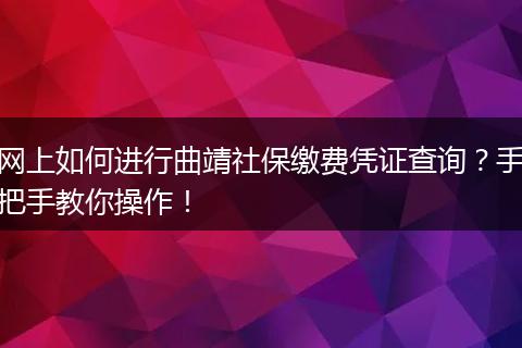网上如何进行曲靖社保缴费凭证查询?手把手教你操作!