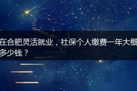 在合肥灵活就业，社保个人缴费一年大概多少钱？