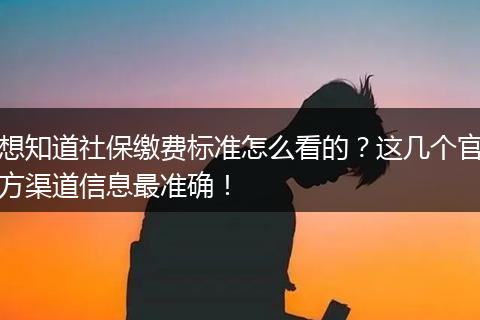 想知道社保缴费标准怎么看的？这几个官方渠道信息最准确！