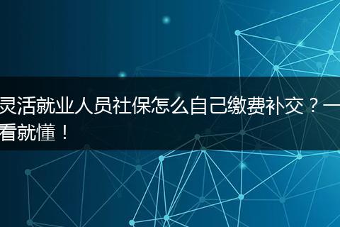 灵活就业人员社保怎么自己缴费补交?一看就懂!