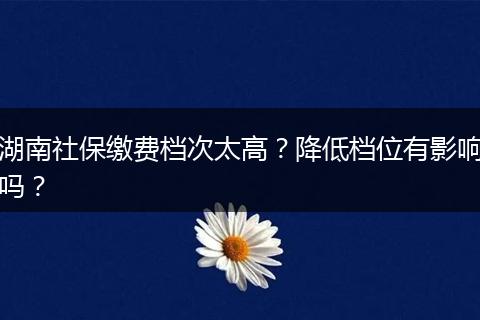 湖南社保缴费档次太高?降低档位有影响吗?