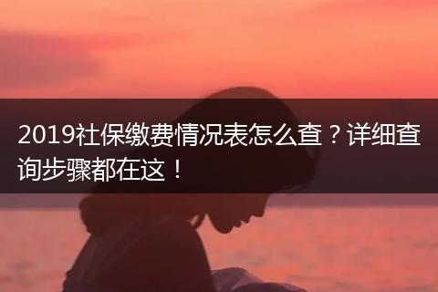 2019社保缴费情况表怎么查？详细查询步骤都在这！