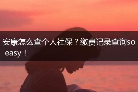 安康怎么查个人社保？缴费记录查询so easy！