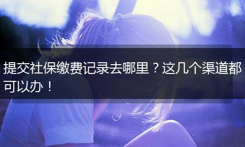 提交社保缴费记录去哪里？这几个渠道都可以办！