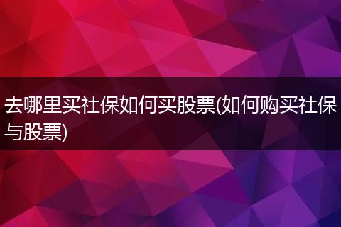 去哪里买社保如何买股票(如何购买社保与股票)
