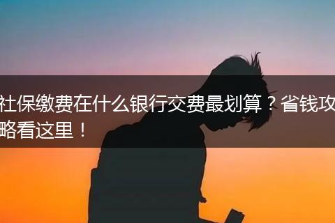 社保缴费在什么银行交费最划算？省钱攻略看这里！