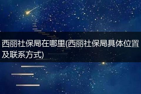 西丽社保局在哪里(西丽社保局具体位置及联系方式)