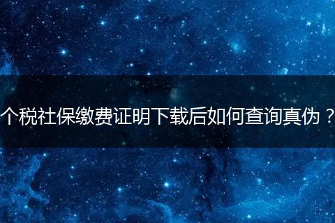 个税社保缴费证明下载后如何查询真伪？