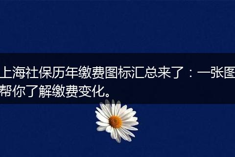 上海社保历年缴费图标汇总来了：一张图帮你了解缴费变化。