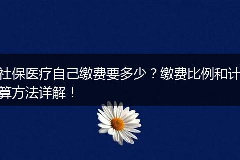 社保医疗自己缴费要多少？缴费比例和计算方法详解！