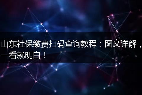 山东社保缴费扫码查询教程：图文详解，一看就明白！