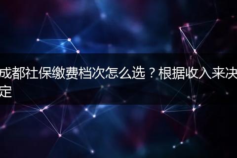 成都社保缴费档次怎么选？根据收入来决定