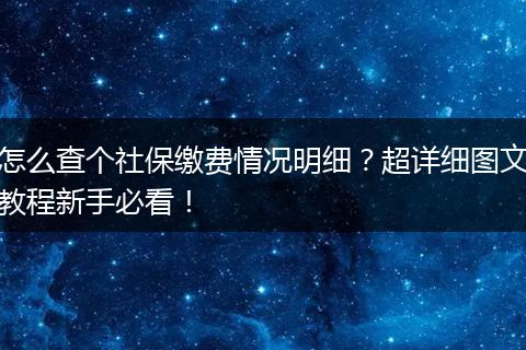 怎么查个社保缴费情况明细?超详细图文教程新手必看!
