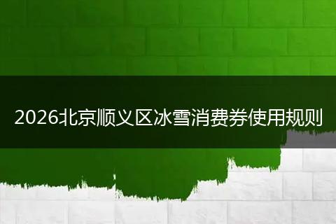 2026北京顺义区冰雪消费券使用规则