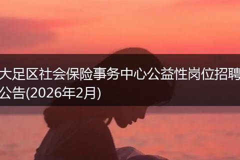 大足区社会保险事务中心公益性岗位招聘公告(2026年2月)