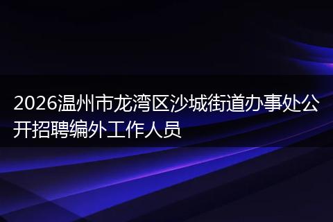 2026温州市龙湾区沙城街道办事处公开招聘编外工作人员