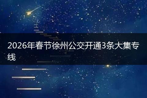 2026年春节徐州公交开通3条大集专线