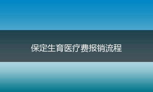 保定生育医疗费报销流程