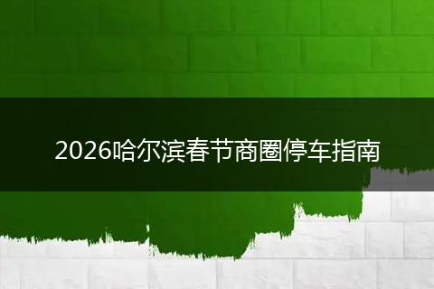 2026哈尔滨春节商圈停车指南