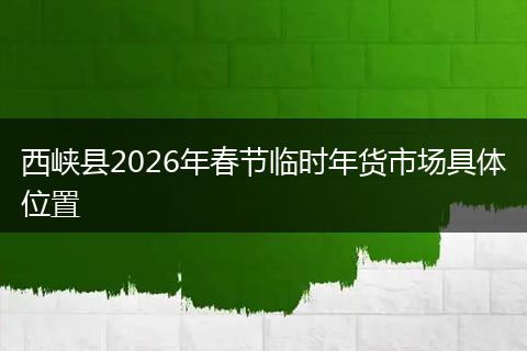 西峡县2026年春节临时年货市场具体位置