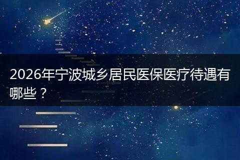 2026年宁波城乡居民医保医疗待遇有哪些?