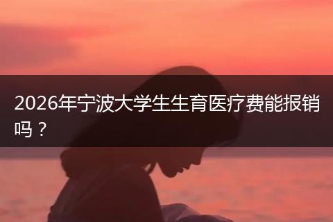 2026年宁波大学生生育医疗费能报销吗?