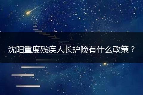 沈阳重度残疾人长护险有什么政策？
