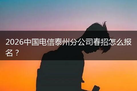 2026中国电信泰州分公司春招怎么报名？