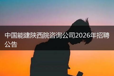 中国能建陕西院咨询公司2026年招聘公告