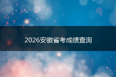2026安徽省考成绩查询